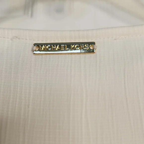 Michael Kors Cream Blouse with Peplum Hem - Picture 9 of 16